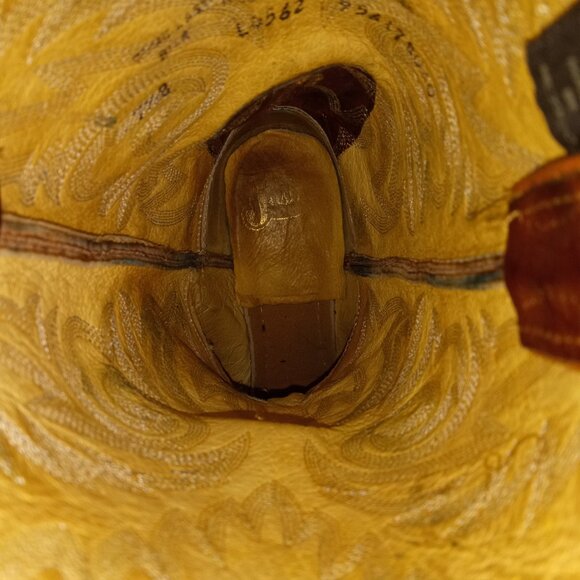 JUSTIN Ladies Sz 7.5B L4562 Chestnut Marbled Leather Deerlite Western Dress Boot - Picture 14 of 15